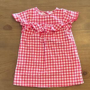 Red and White Gingham Ruffle Dress
